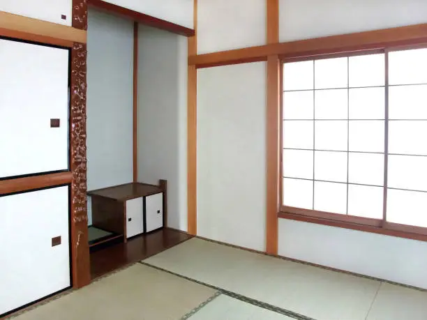 This room is Japanese and has tatami mats.