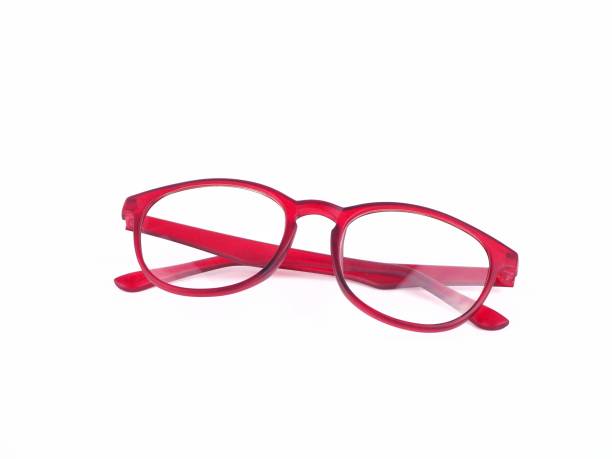 istock Red eyeglasses isolated on white background. 1171872716