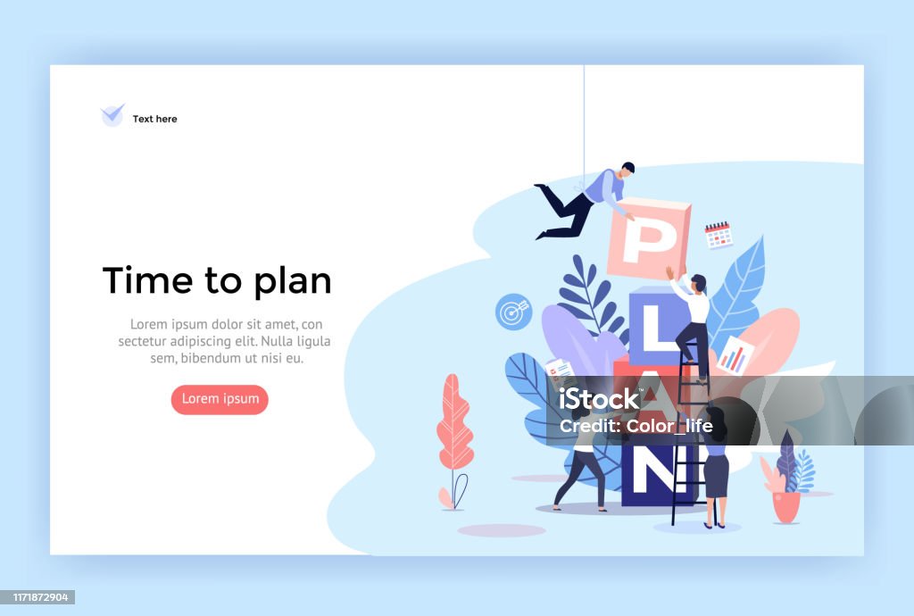 Planning concept illustration. Planning concept illustration, perfect for web design, banner, mobile app, landing page, vector flat design Teamwork stock vector