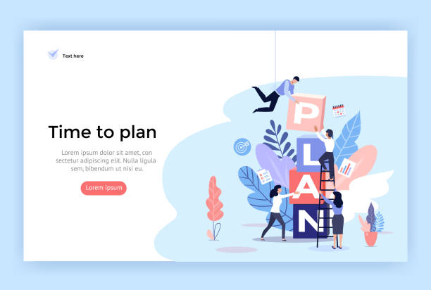 Planning concept illustration. Planning concept illustration, perfect for web design, banner, mobile app, landing page, vector flat design strategy drawings stock illustrations
