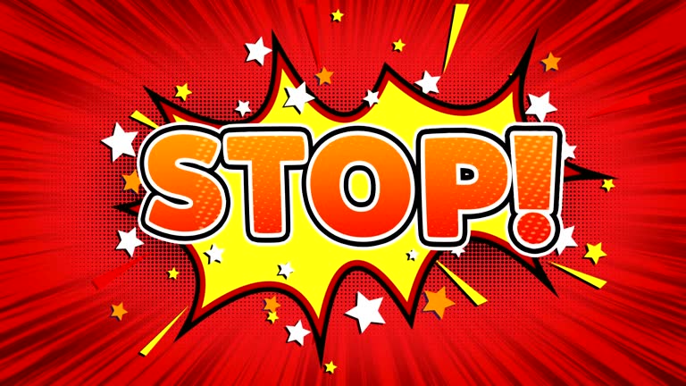 Stop!  Text Pop Art Style Comic Expression.