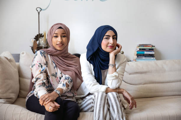 istock Arab friends portrait at home 1171874345