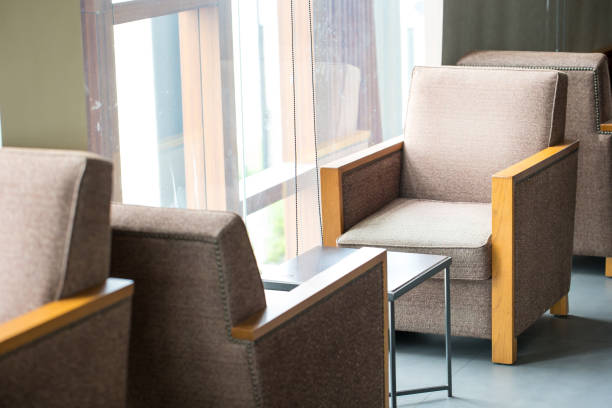 istock a row of chairs in the restaurant 1171875403