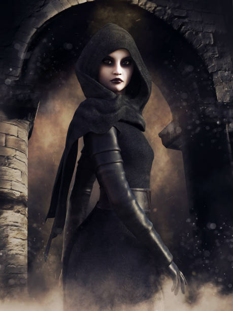 istock Sorceress in front of a gothic gate 1171875480