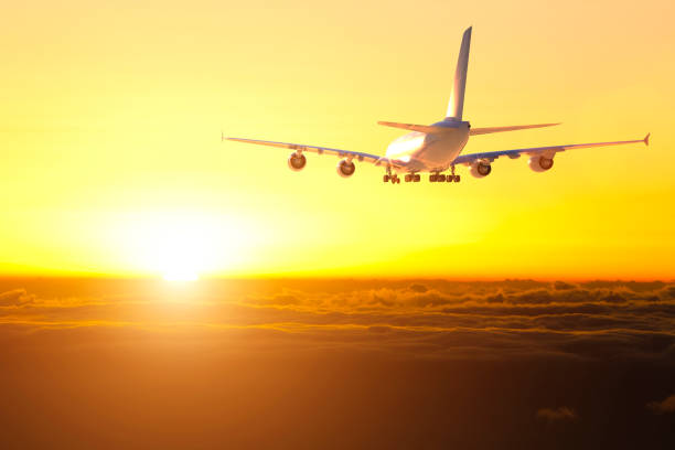istock Airplane travel with sun 1171884354