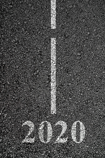 Empty road to upcoming 2020