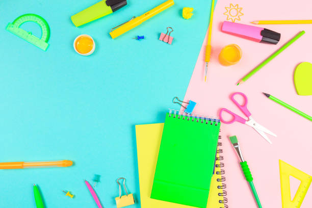 istock School stationery on color background. Back to school creative  Image 1171888465