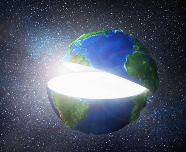 istock Eco concept. Divided planet on two half with light. 3d illustration 1171889406
