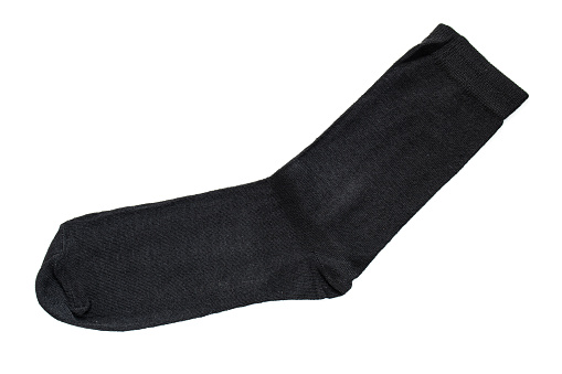 pair of black synthetic mens socks on white