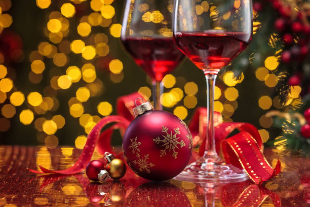 Red wine for holidays. stock photo