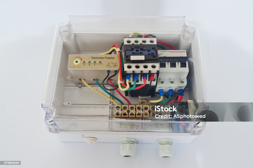 Pomp Control Box Inside Water Pump Automatic Control Box Isolated On White Stock Photo ...