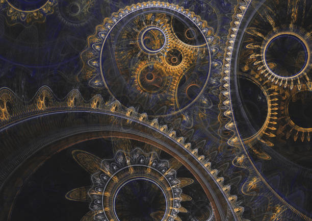 istock Abstract mechanical background, steampunk fractal 1171893355