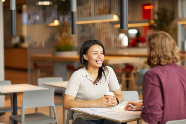 istock Woman has a meeting in cafe 1171896916