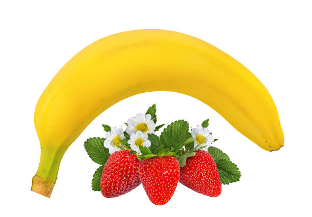 istock Bananas and strawberries isolated 1171898881