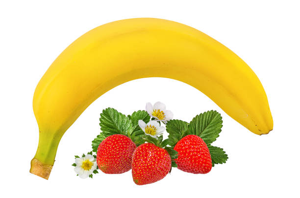 istock Bananas and strawberries isolated 1171899907