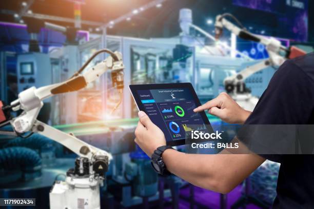 Smart Industry Control Concept Stock Photo - Download Image Now - Industry, Technology, Manufacturing