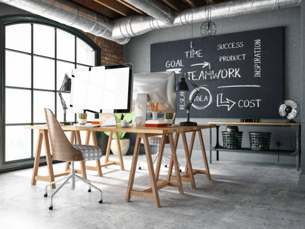 istock Cozy Office in an Industrial Interior 1171904142