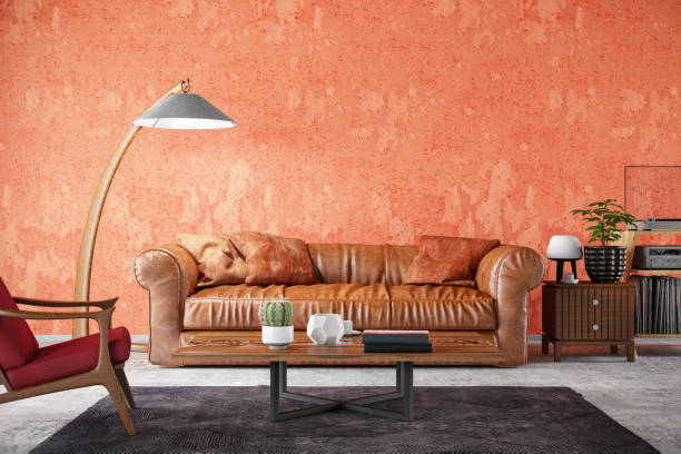 istock Modern Living Room with Sofa and Red Wall 1171905090