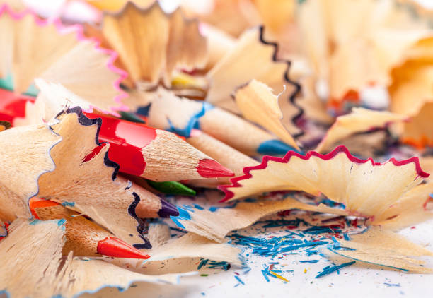istock Sharpened pencils and wooden shavings 1171905185
