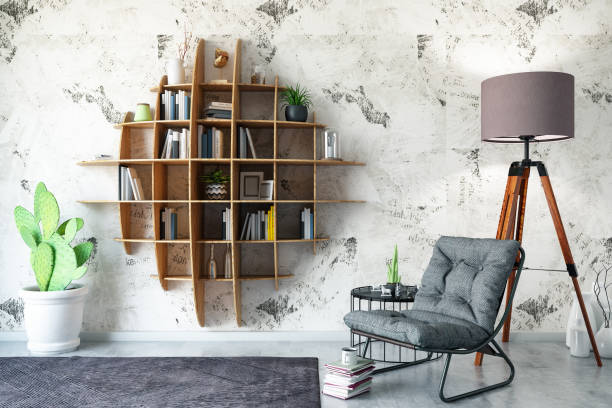 Creative Bookshelf Design with Armchair