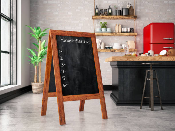 istock Kitchen Counter with Foods and Ingredient List 1171911546