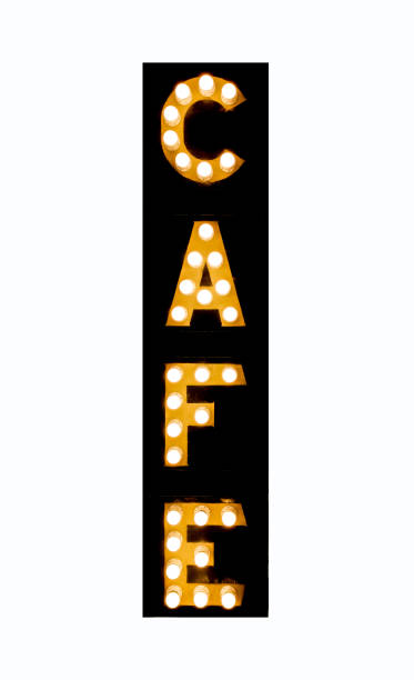 istock Light Bulb Coffee Shop vertical Sign on white background 1171913220