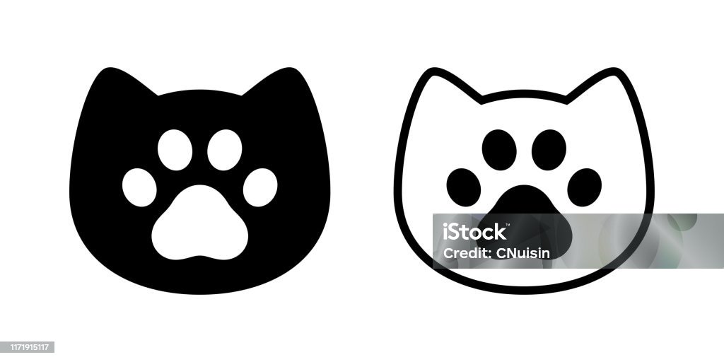 Ilustración de Gato Vector Pata Icono Huella Gatito Cabeza Icono De Perro  Personaje De Dibujos Animados Ilustración Doodle Diseño y más Vectores  Libres de Derechos de Almohadillas - Pata de animal - iStock