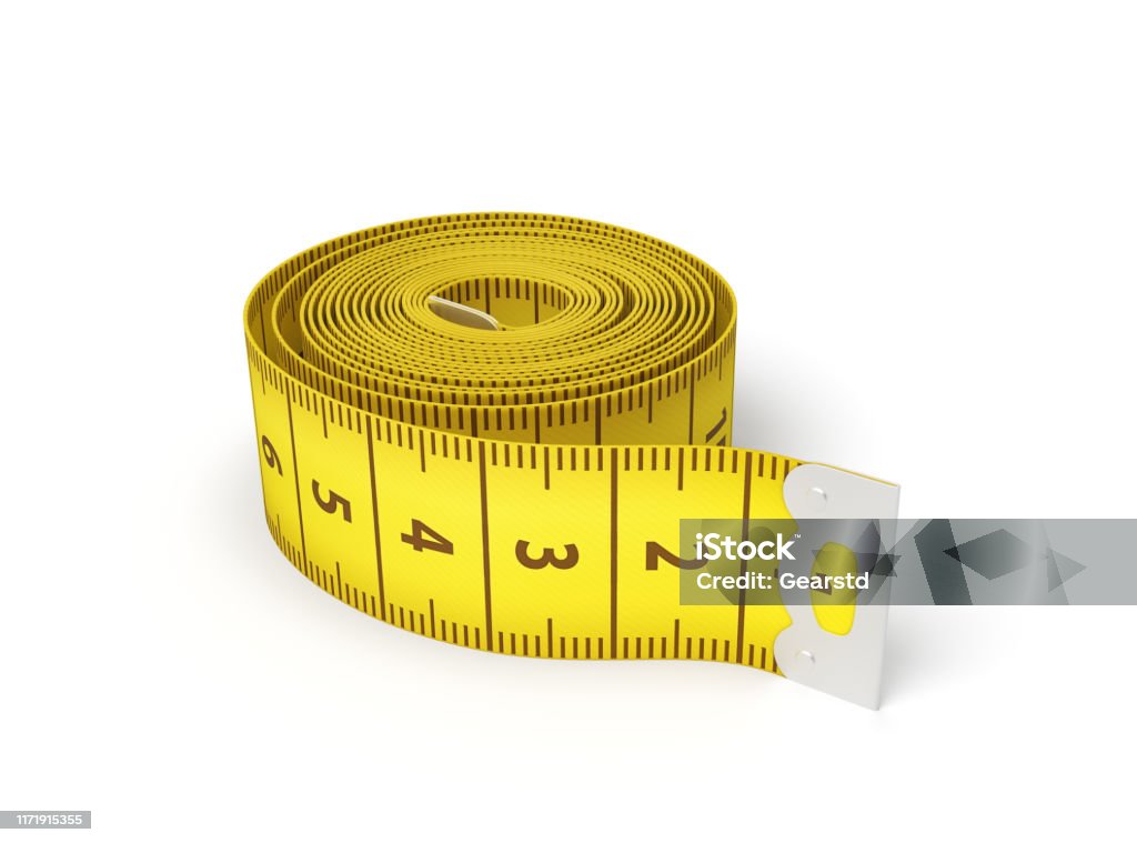 3d Rendering Of A Yellow Flexible Sewing Tape Measure In A