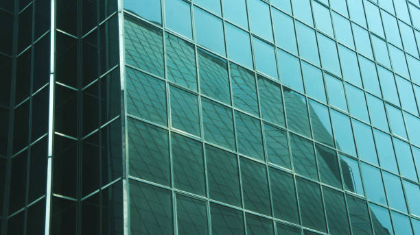 istock Close-Up modern office building.building with copy space.windows office building for background 1171916907