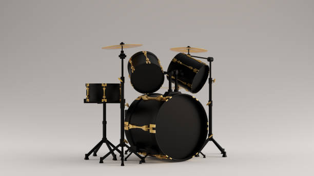 istock Black with Gold Detail Drum Kit Right View 1171919696