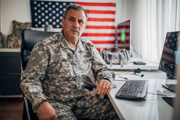 istock Portrait of solider at work 1171922823