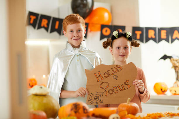 istock Happy children at Halloween party 1171923058