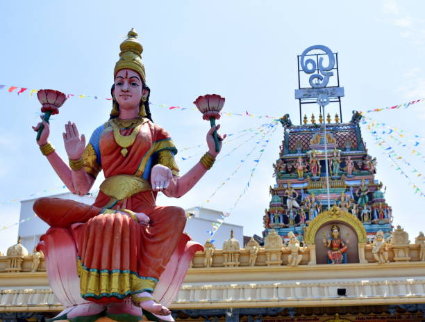 istock Goddess statue in front of a Hindu temple 1171924323