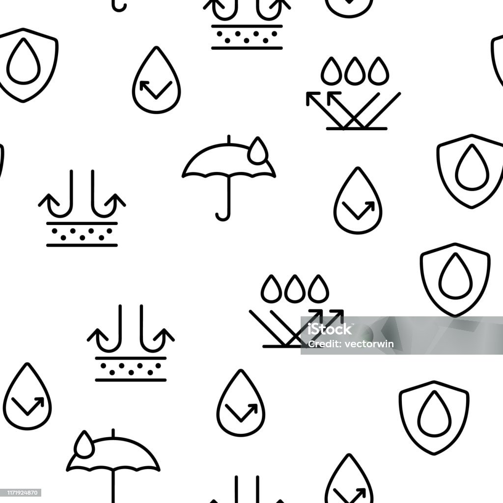 Render Waterproof Patterns Waterproof Water Resistant Materials Vector Seamless Pattern Stock ...