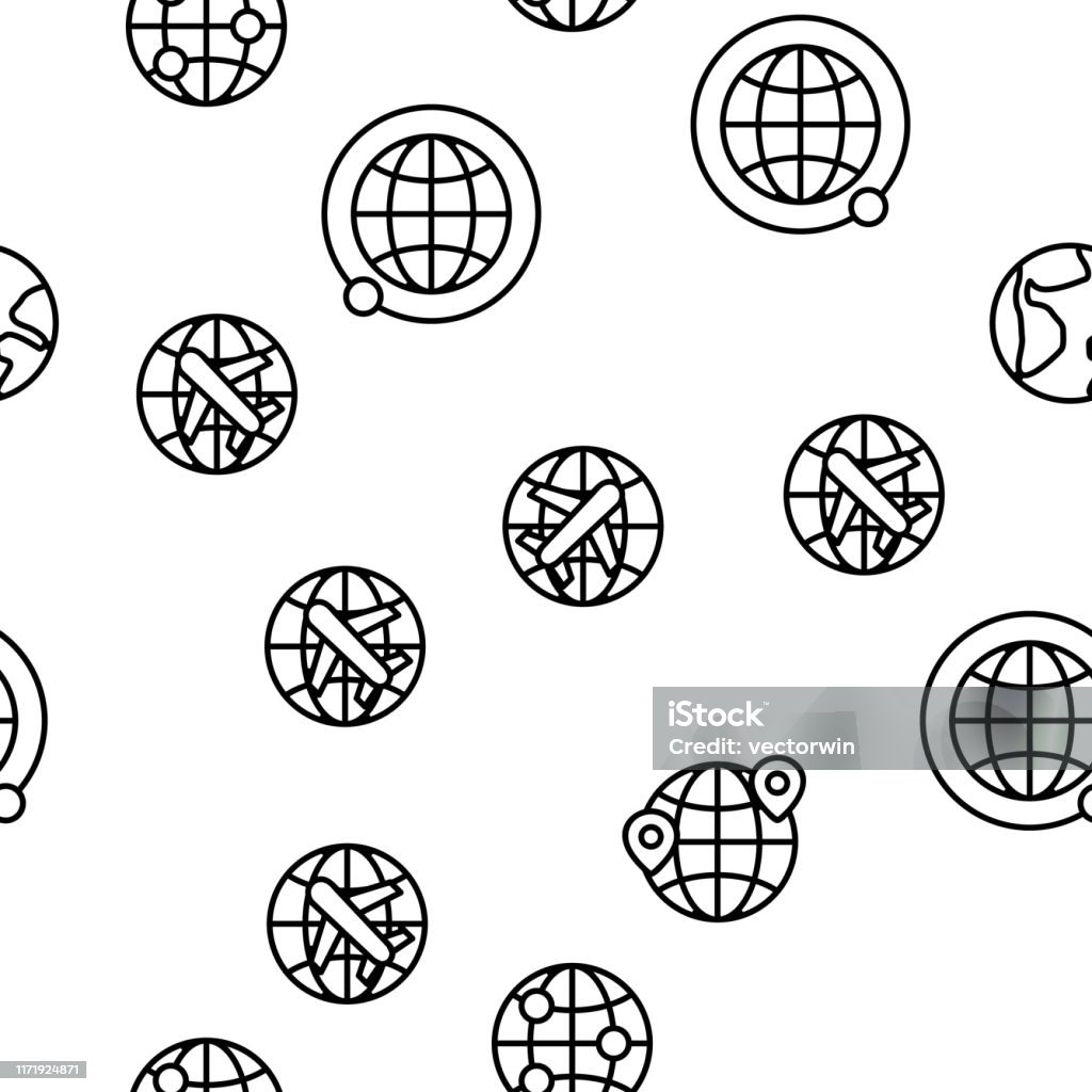 Globe Vector Pattern World Globe Planet Earth Vector Seamless Pattern Stock Illustration ...