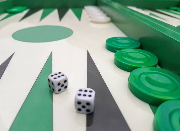 istock Close up of a backgammon with two dices. 1171925833