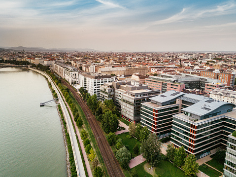 Modern architecture and cityscape in Budapest, Hungary