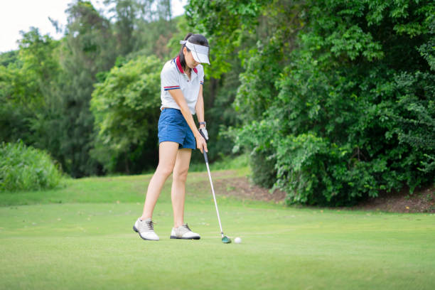 istock Golf ball on green grass ready to be struck at golf club 1171927802