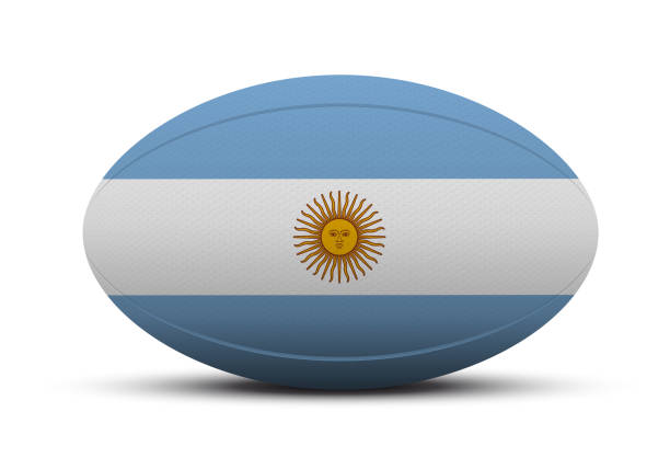 illustrations, cliparts, dessins animés et icônes de bille de rugby avec le drapeau de l'argentine - rugby fiji ball rugby ball