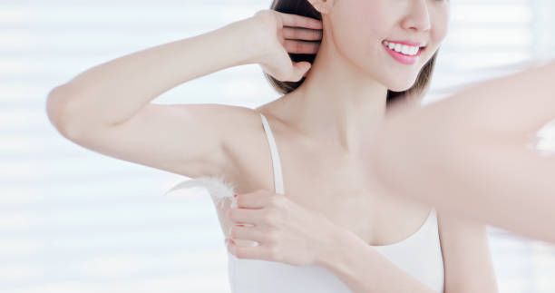 istock woman smile happily with armpit 1171929239