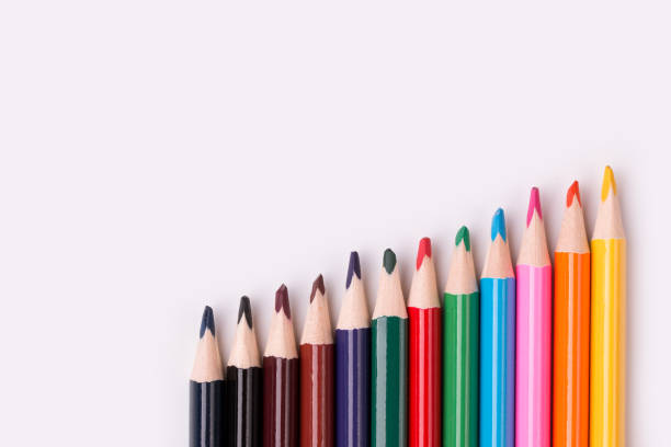 istock Pencils in the form of steps top view. 1171932303