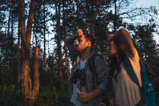 istock Couple hiking in forest 1171934258