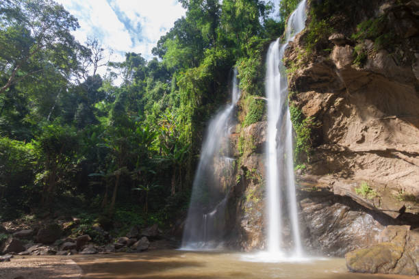 istock Mok Fa Waterfall is beautiful waterfall in Chiang Mai, Thailand 1171937445