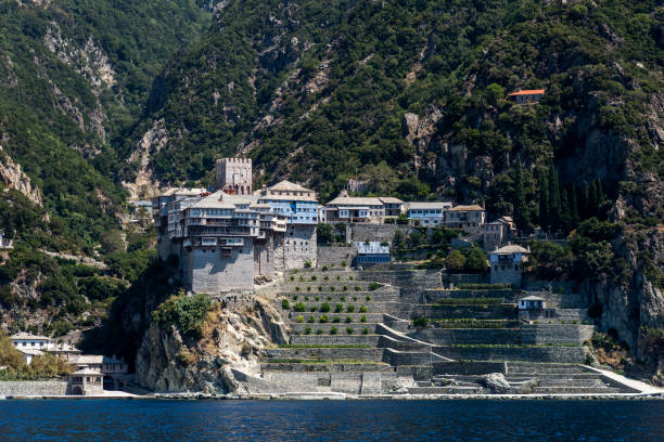 Dionysiou Monastery is an Eastern Orthodox monastery at the monastic state of Mount Athos in Greece in southwest part of Athos peninsula. The monastery ranks fifth in the hierarchy of the Athonite monasteries. It is one of the twenty self-governing monasteries in Athos, and it was dedicated to John the Baptist.