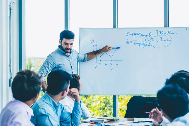 istock Movement of binessman hand while having  meeting and making a business commitment. Group of business people, colleague have internal monthly sales meeting. 1171946590