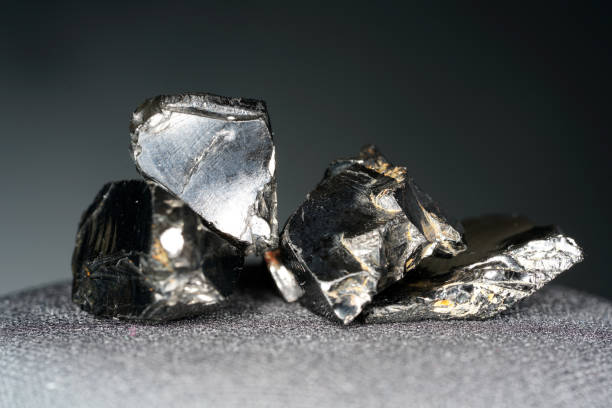 istock Shungit is a black rock 1171948056