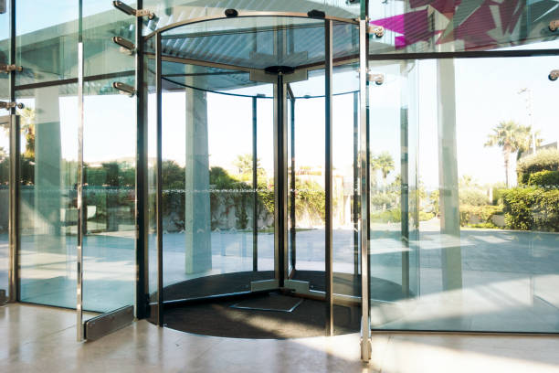 istock Revolving door in a building lobby 1171948980