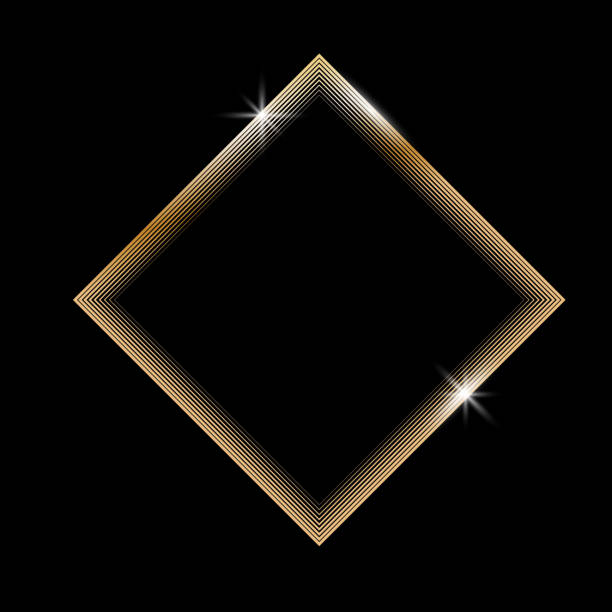 istock Golden sparkling square shape with golden glitter isolated on black background 1171950044