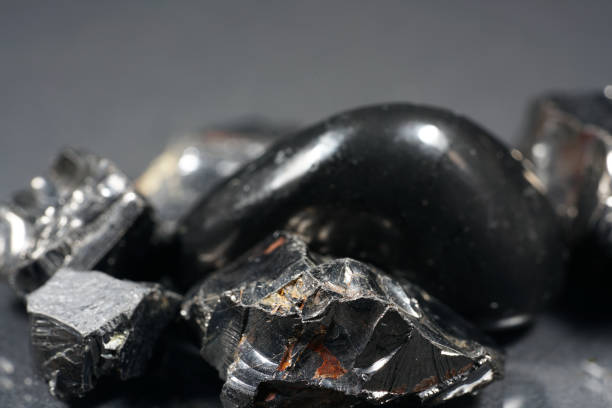 istock Shungit is a black rock 1171950115
