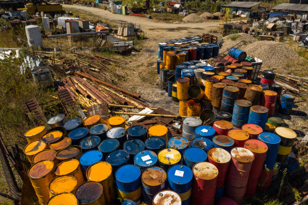 istock Old Abandoned Fuel Drums 1171951819
